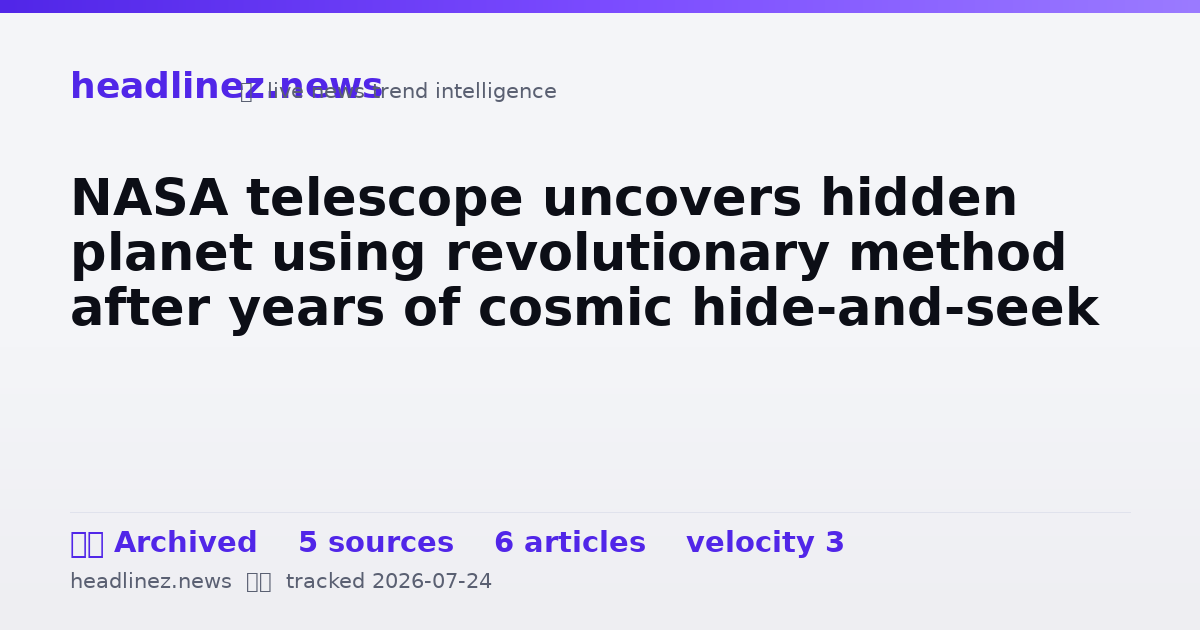 Visual summary for NASA telescope uncovers hidden planet using revolutionary method after years of cosmic hide-and-seek