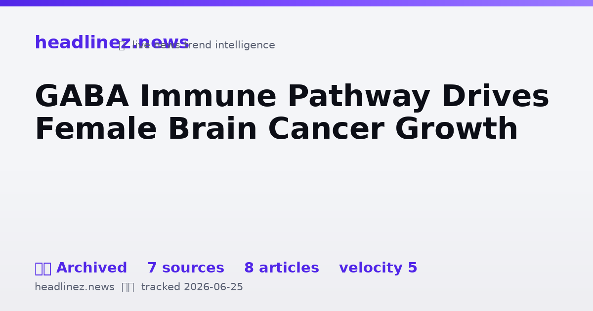 Visual summary for GABA Immune Pathway Drives Female Brain Cancer Growth