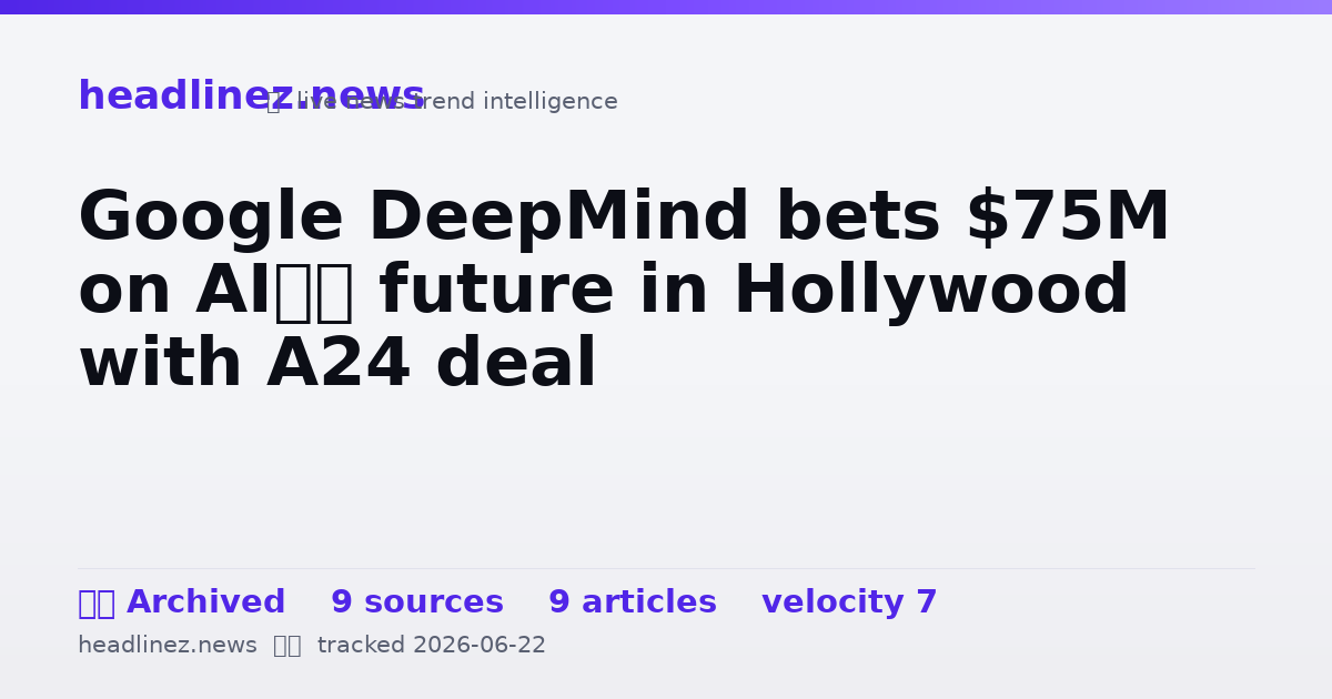 Visual summary for Google DeepMind bets $75M on AI’s future in Hollywood with A24 deal