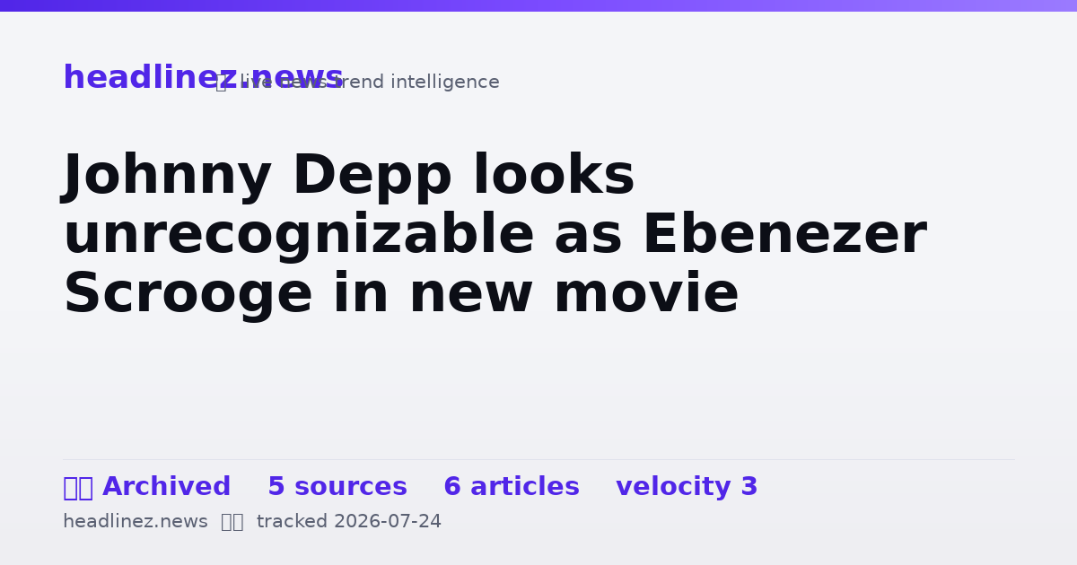 Visual summary for Johnny Depp looks unrecognizable as Ebenezer Scrooge in new movie