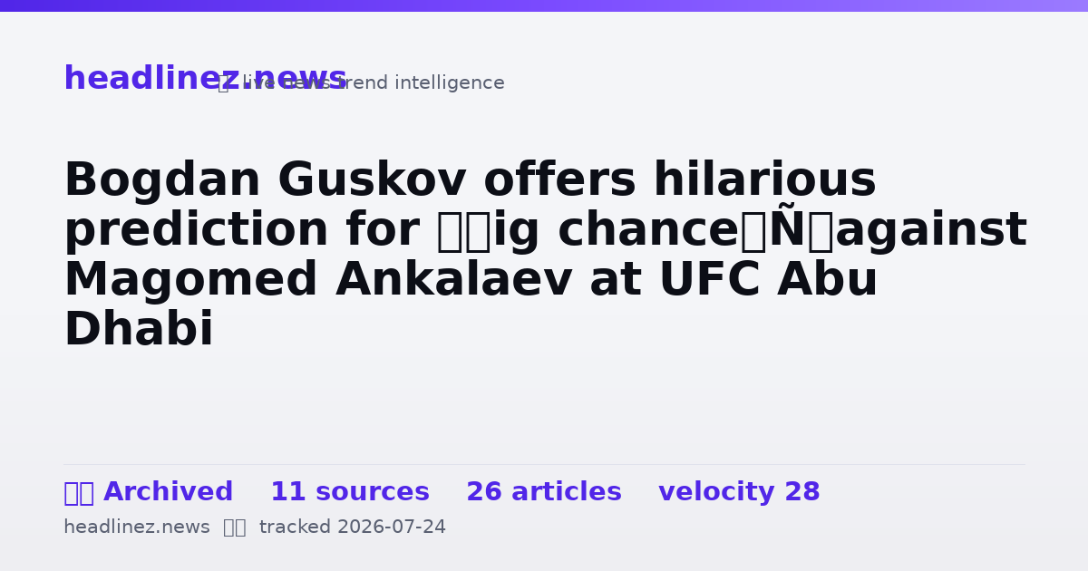 Visual summary for Bogdan Guskov offers hilarious prediction for ‘big chance’ against Magomed Ankalaev at UFC Abu Dhabi