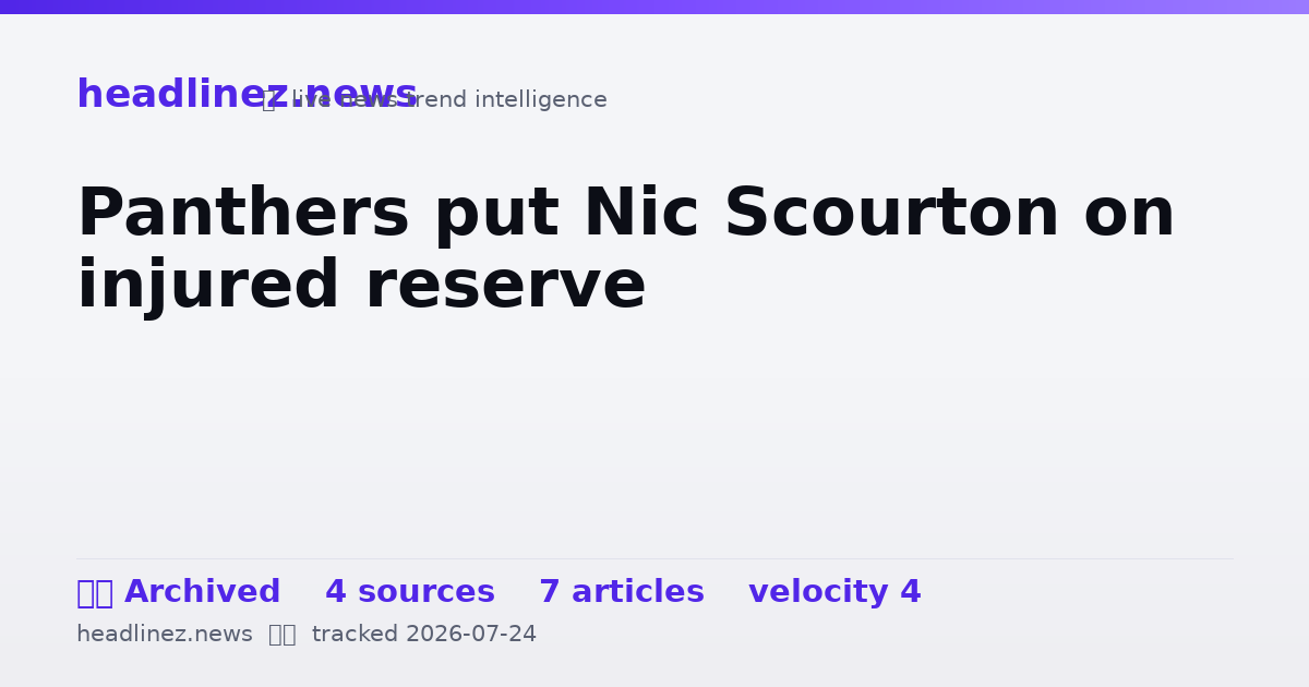 Visual summary for Panthers put Nic Scourton on injured reserve