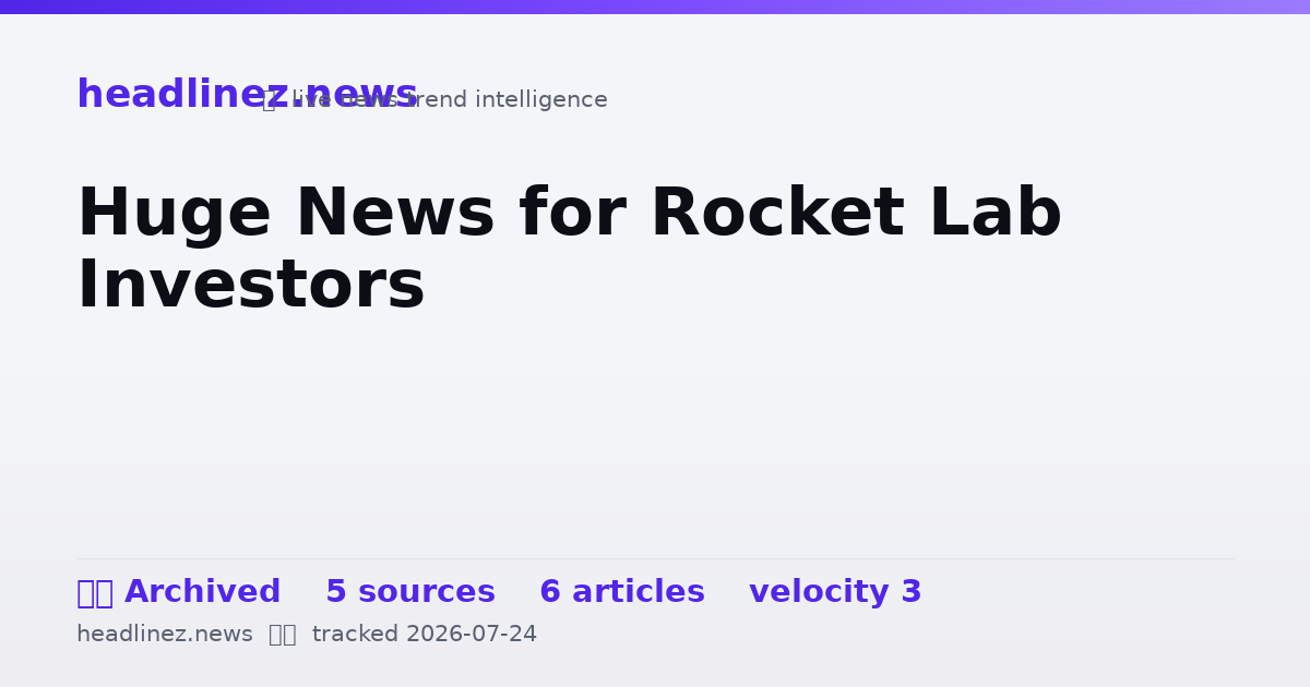 Visual summary for Huge News for Rocket Lab Investors