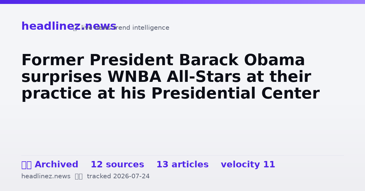 Visual summary for Former President Barack Obama surprises WNBA All-Stars at their practice at his Presidential Center