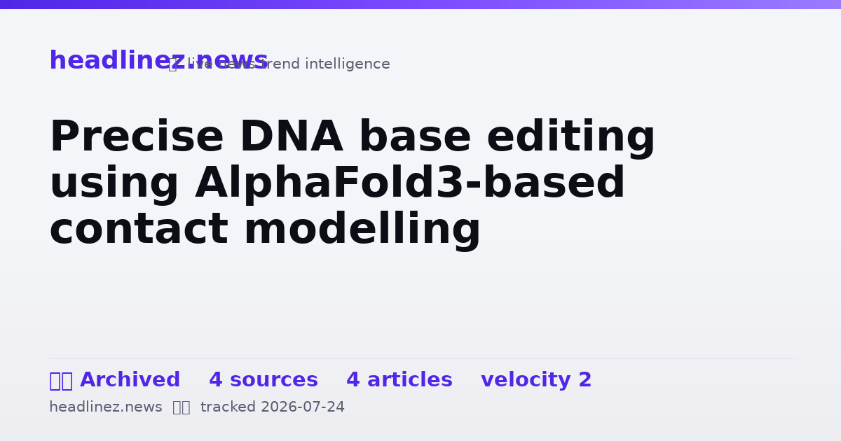 Visual summary for Precise DNA base editing using AlphaFold3-based contact modelling