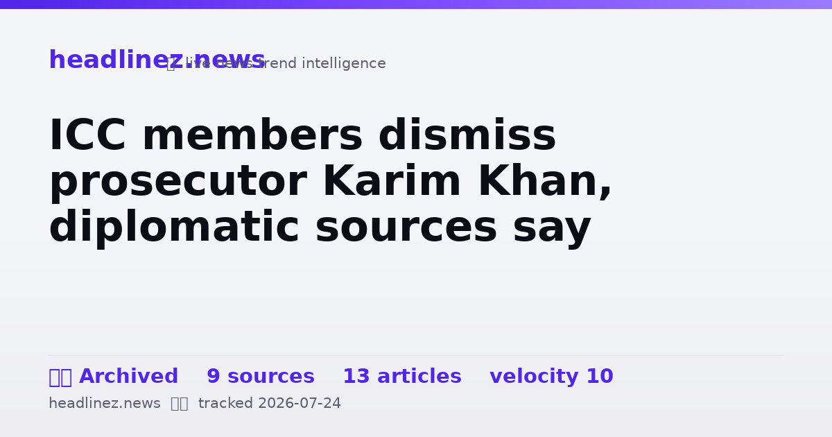 Visual summary for ICC members dismiss prosecutor Karim Khan, diplomatic sources say