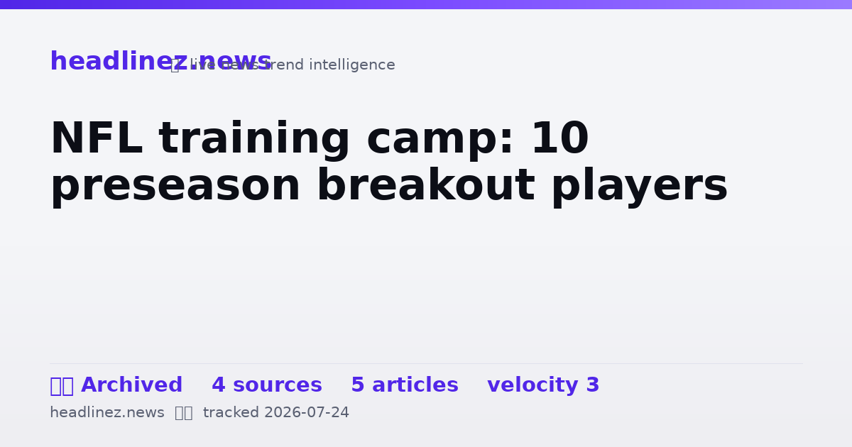 Visual summary for NFL training camp: 10 preseason breakout players