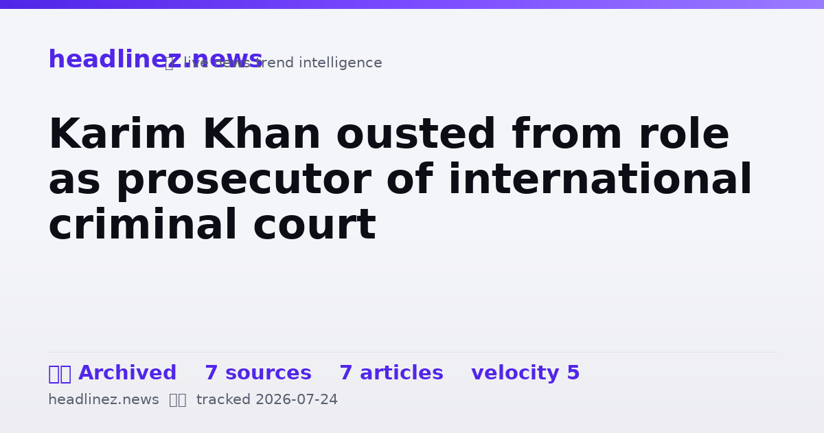 Visual summary for Karim Khan ousted from role as prosecutor of international criminal court