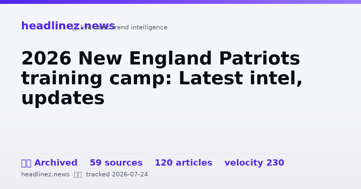 Visual summary for 2026 New England Patriots training camp: Latest intel, updates