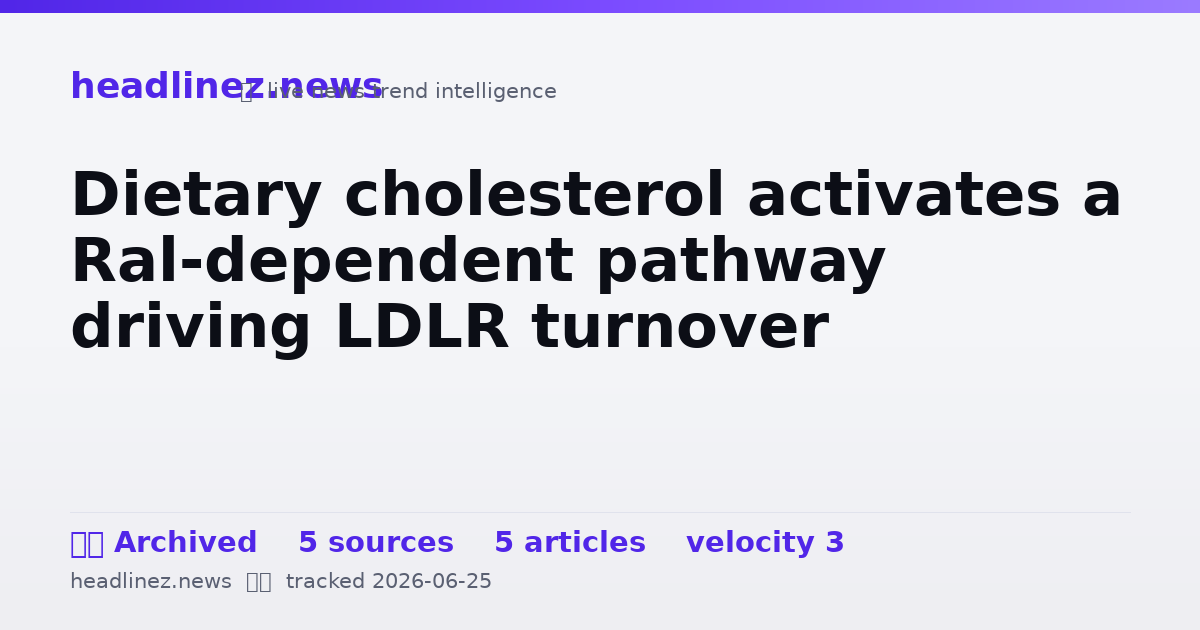 Visual summary for Dietary cholesterol activates a Ral-dependent pathway driving LDLR turnover