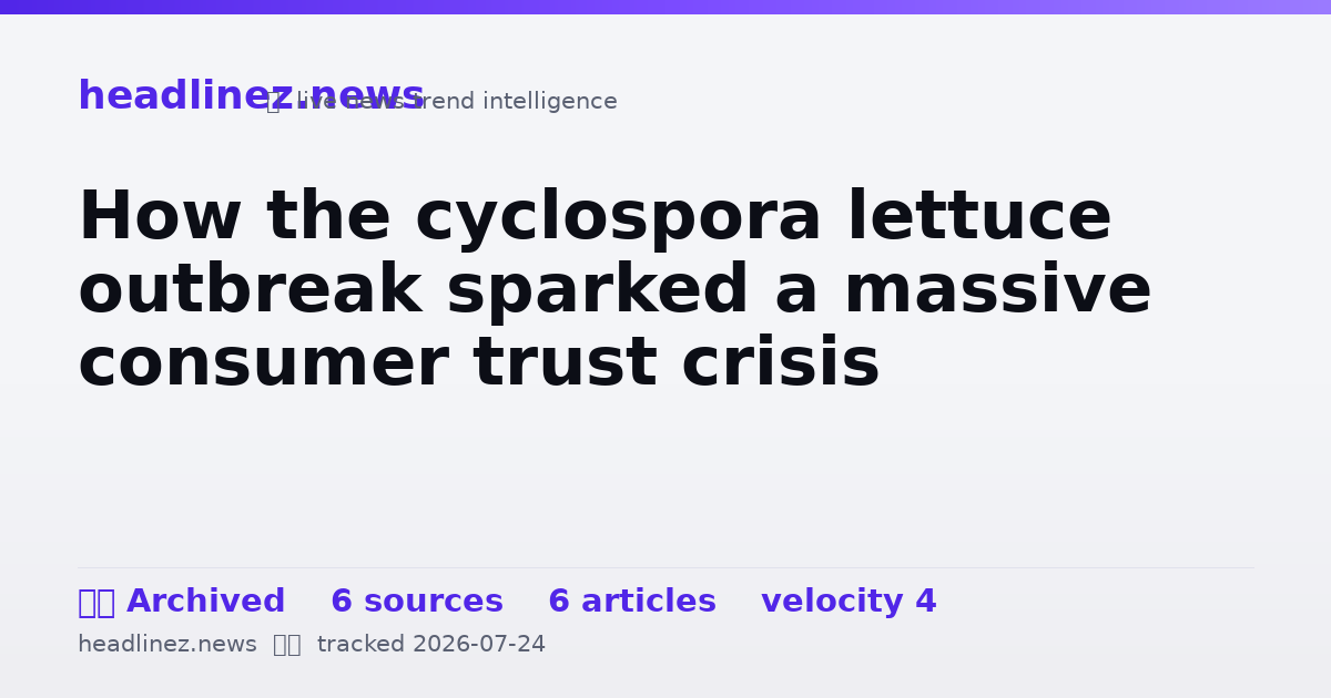 Visual summary for How the cyclospora lettuce outbreak sparked a massive consumer trust crisis