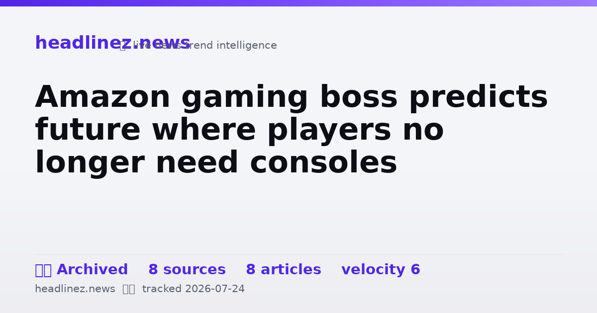 Visual summary for Amazon gaming boss predicts future where players no longer need consoles