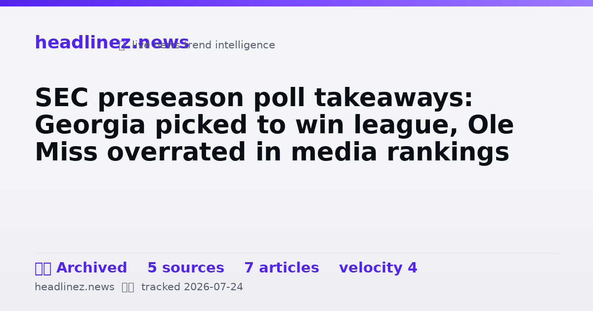 Visual summary for SEC preseason poll takeaways: Georgia picked to win league, Ole Miss overrated in media rankings