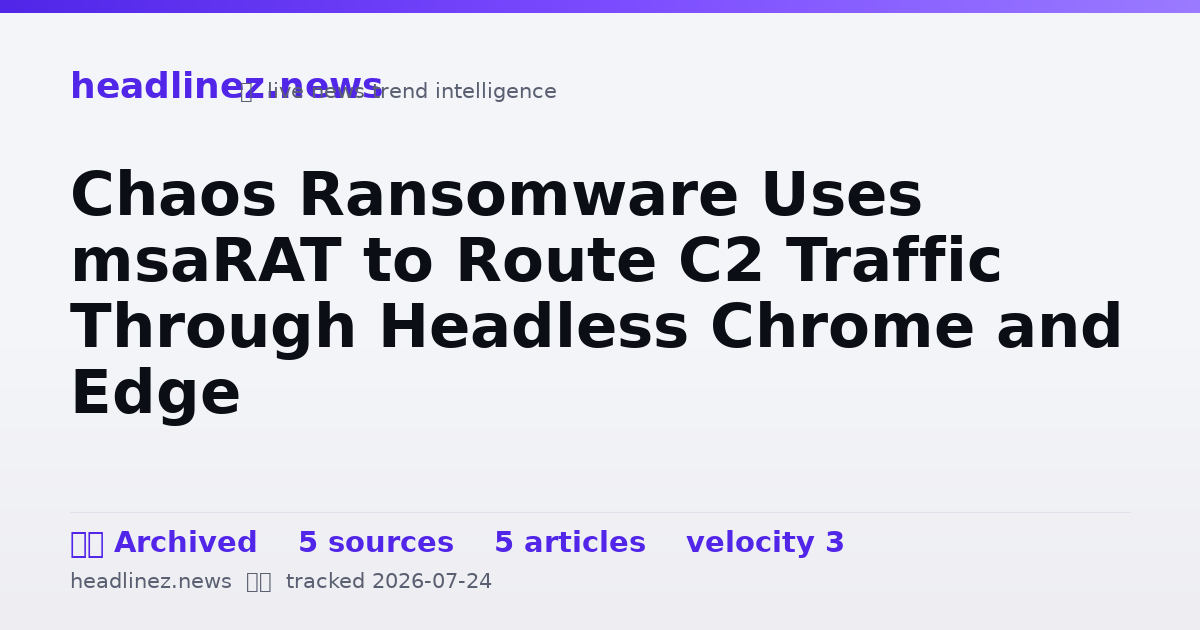 Visual summary for Chaos Ransomware Uses msaRAT to Route C2 Traffic Through Headless Chrome and Edge