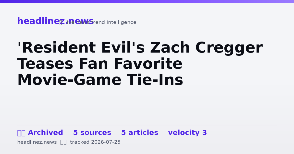 Visual summary for 'Resident Evil's Zach Cregger Teases Fan Favorite Movie-Game Tie-Ins