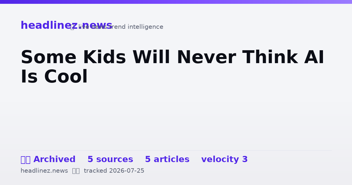 Visual summary for Some Kids Will Never Think AI Is Cool
