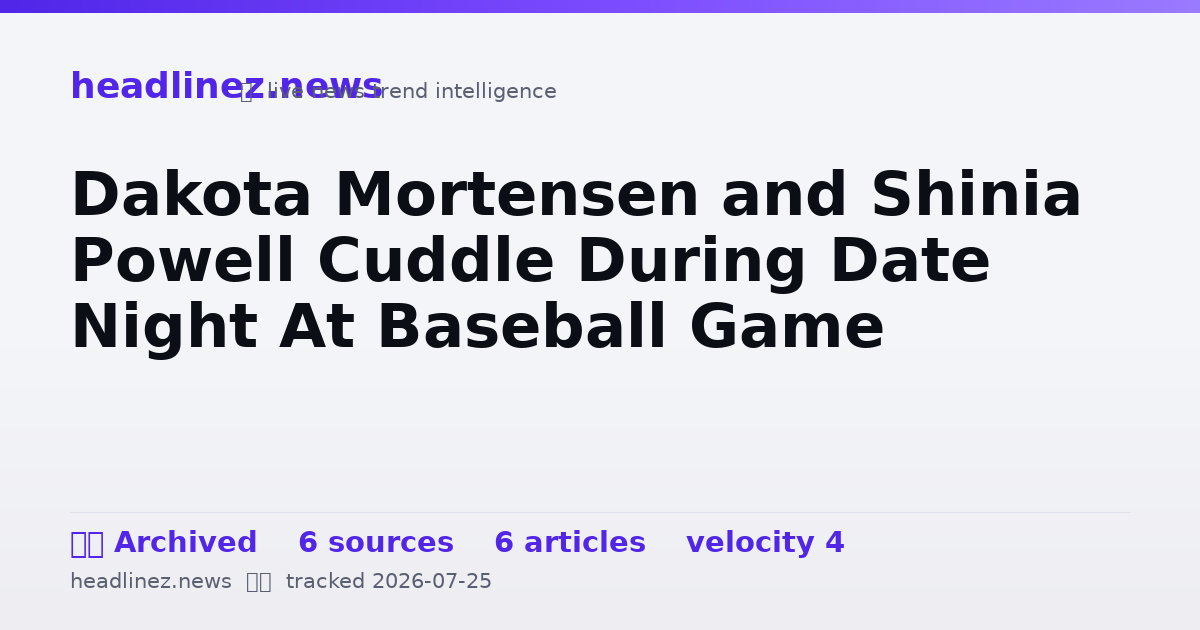 Visual summary for Dakota Mortensen and Shinia Powell Cuddle During Date Night At Baseball Game
