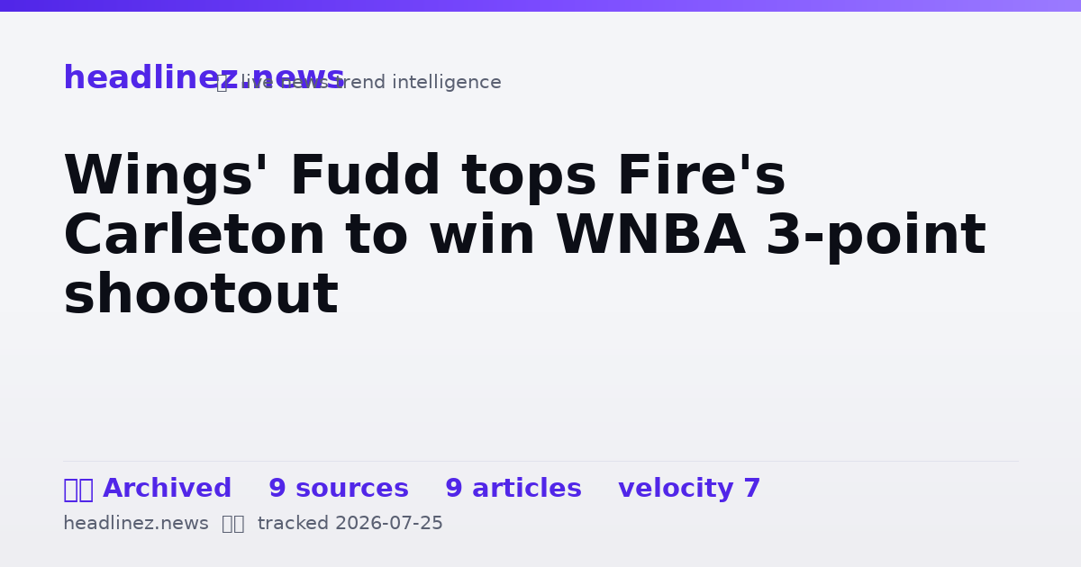 Visual summary for Wings' Fudd tops Fire's Carleton to win WNBA 3-point shootout