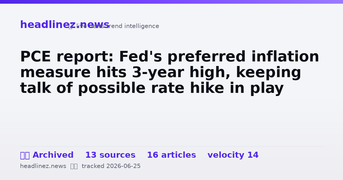 Visual summary for PCE report: Fed's preferred inflation measure hits 3-year high, keeping talk of possible rate hike in play