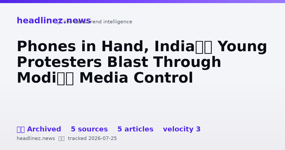 Visual summary for Phones in Hand, India’s Young Protesters Blast Through Modi’s Media Control