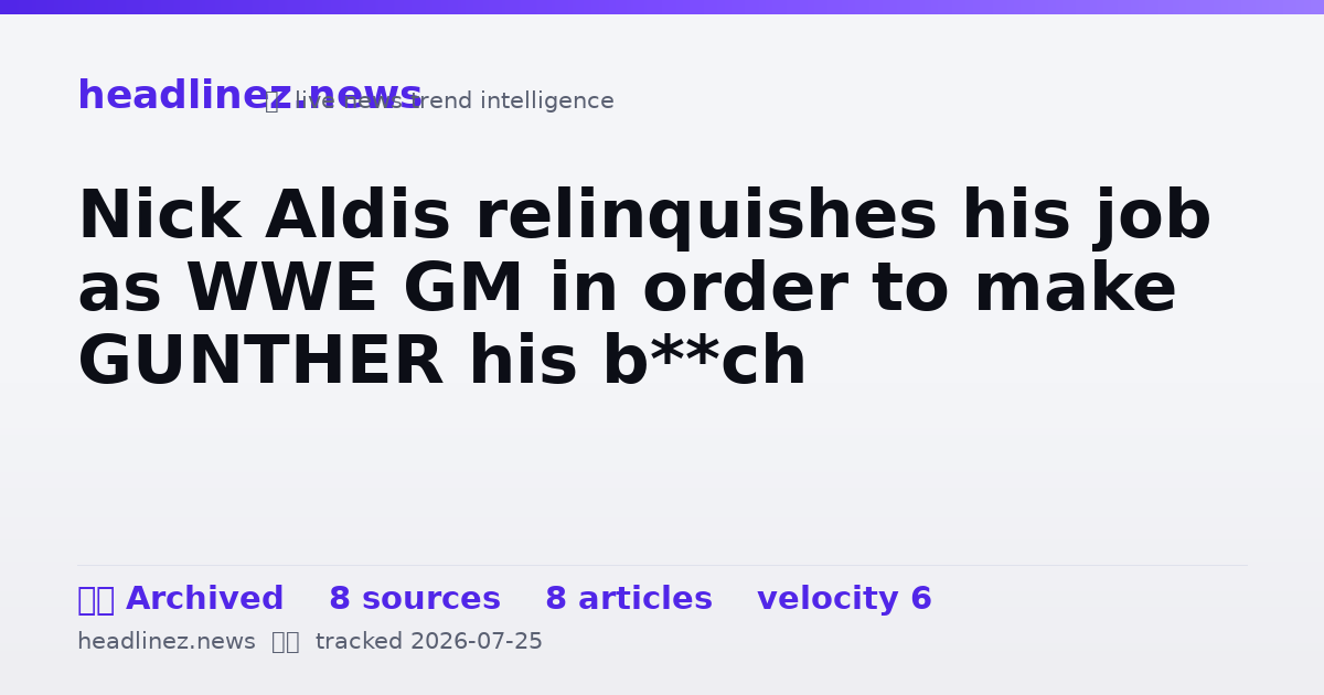 Visual summary for Nick Aldis relinquishes his job as WWE GM in order to make GUNTHER his b**ch