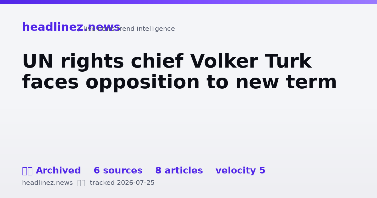 Visual summary for UN rights chief Volker Turk faces opposition to new term