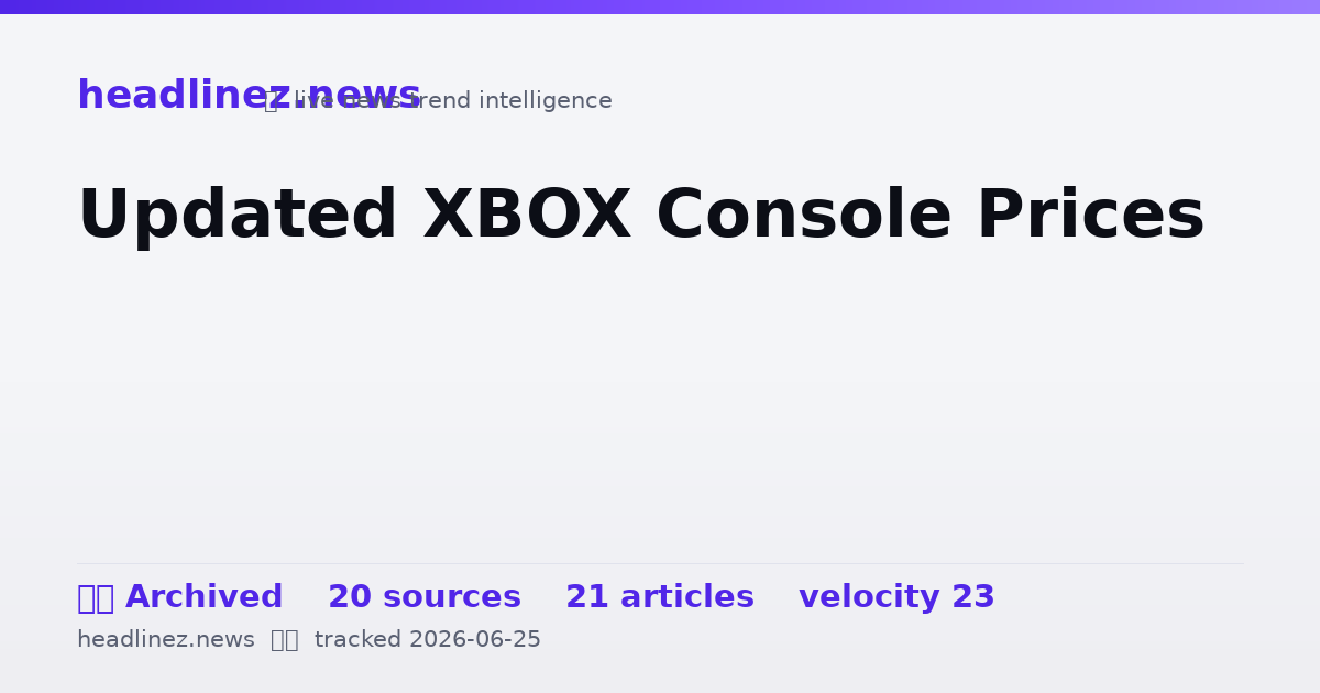 Visual summary for Updated XBOX Console Prices
