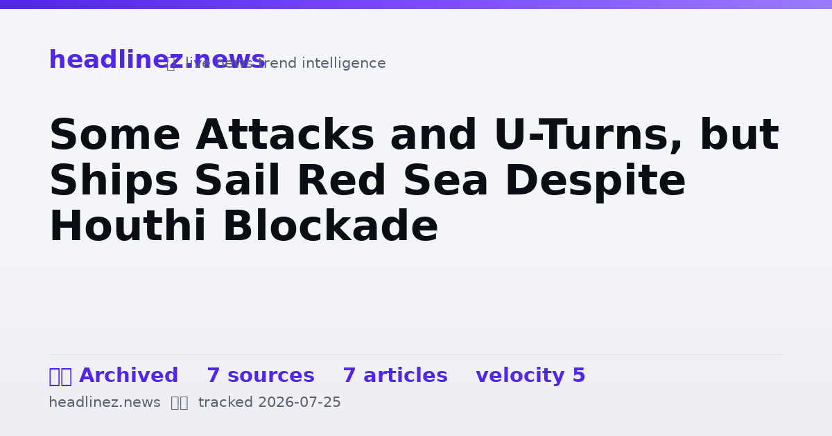 Visual summary for Some Attacks and U-Turns, but Ships Sail Red Sea Despite Houthi Blockade