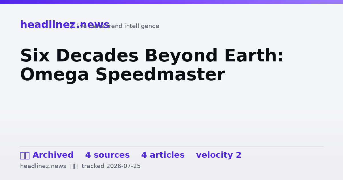 Visual summary for Six Decades Beyond Earth: Omega Speedmaster