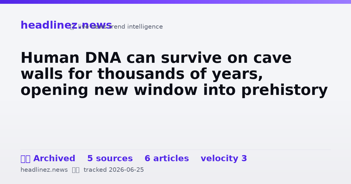 Visual summary for Human DNA can survive on cave walls for thousands of years, opening new window into prehistory