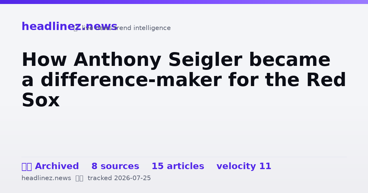 Visual summary for How Anthony Seigler became a difference-maker for the Red Sox