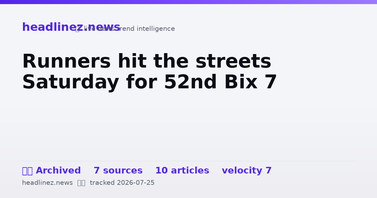 Visual summary for Runners hit the streets Saturday for 52nd Bix 7