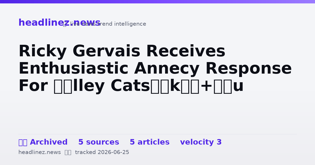 Visual summary for Ricky Gervais Receives Enthusiastic Annecy Response For ‘Alley Cats’