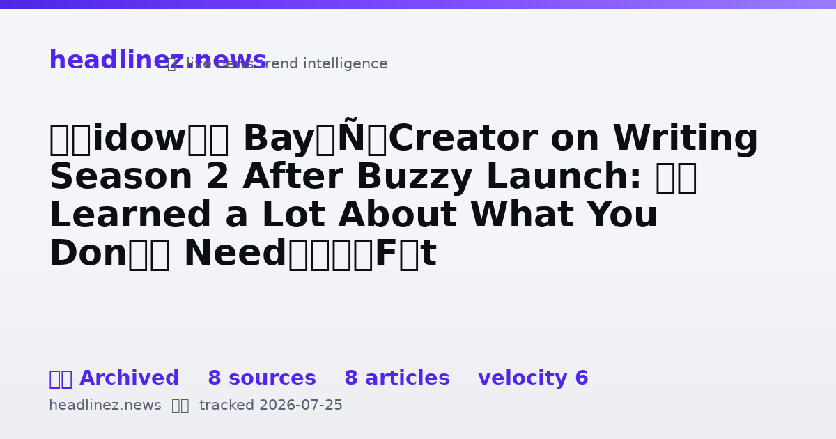 Visual summary for ‘Widow’s Bay’ Creator on Writing Season 2 After Buzzy Launch: “I Learned a Lot About What You Don’t Need”