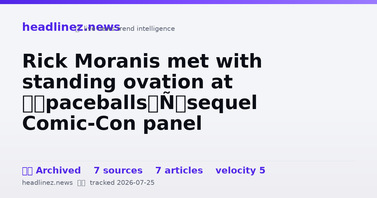 Visual summary for Rick Moranis met with standing ovation at ‘Spaceballs’ sequel Comic-Con panel