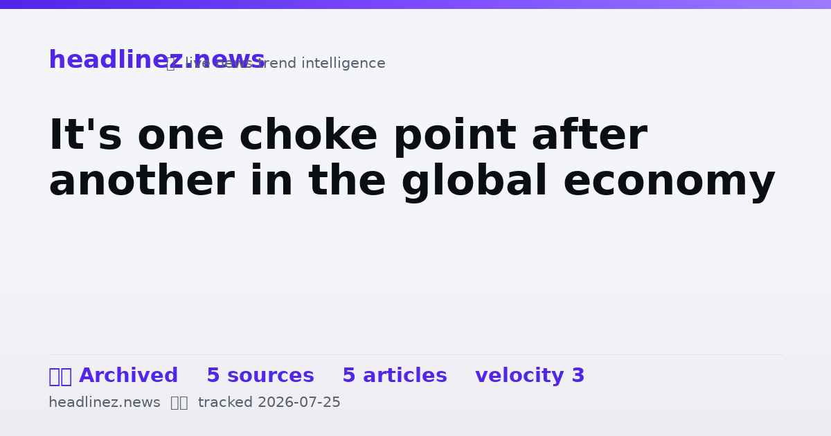 Visual summary for It's one choke point after another in the global economy