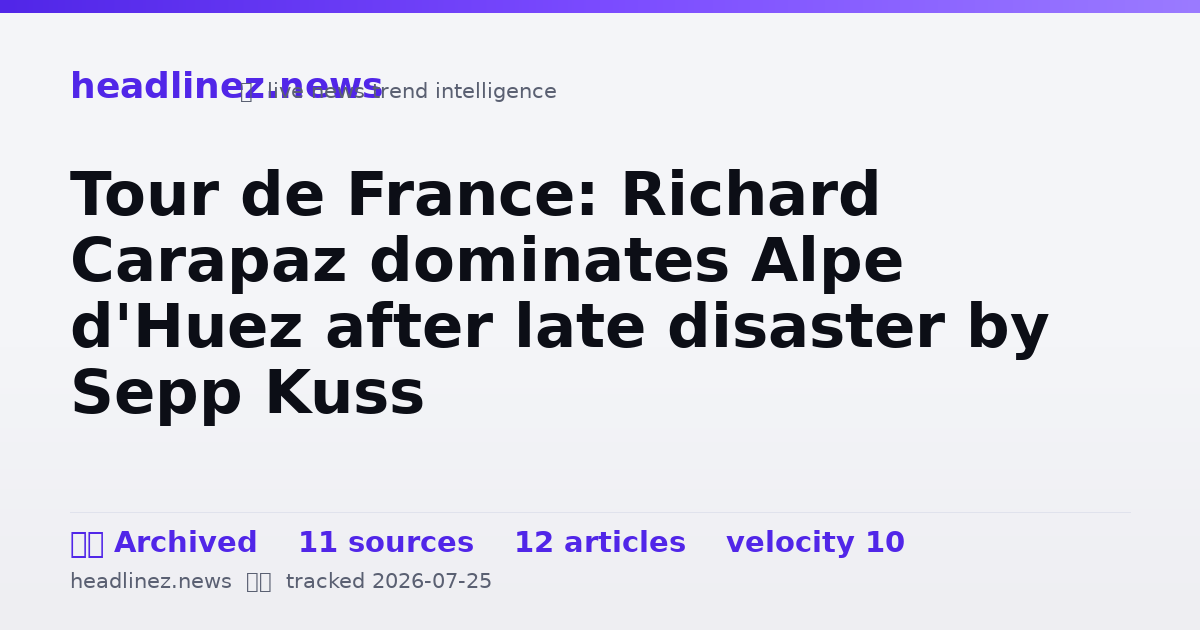Visual summary for Tour de France: Richard Carapaz dominates Alpe d'Huez after late disaster by Sepp Kuss