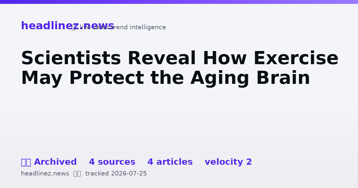 Visual summary for Scientists Reveal How Exercise May Protect the Aging Brain