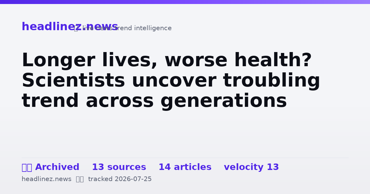 Visual summary for Longer lives, worse health? Scientists uncover troubling trend across generations