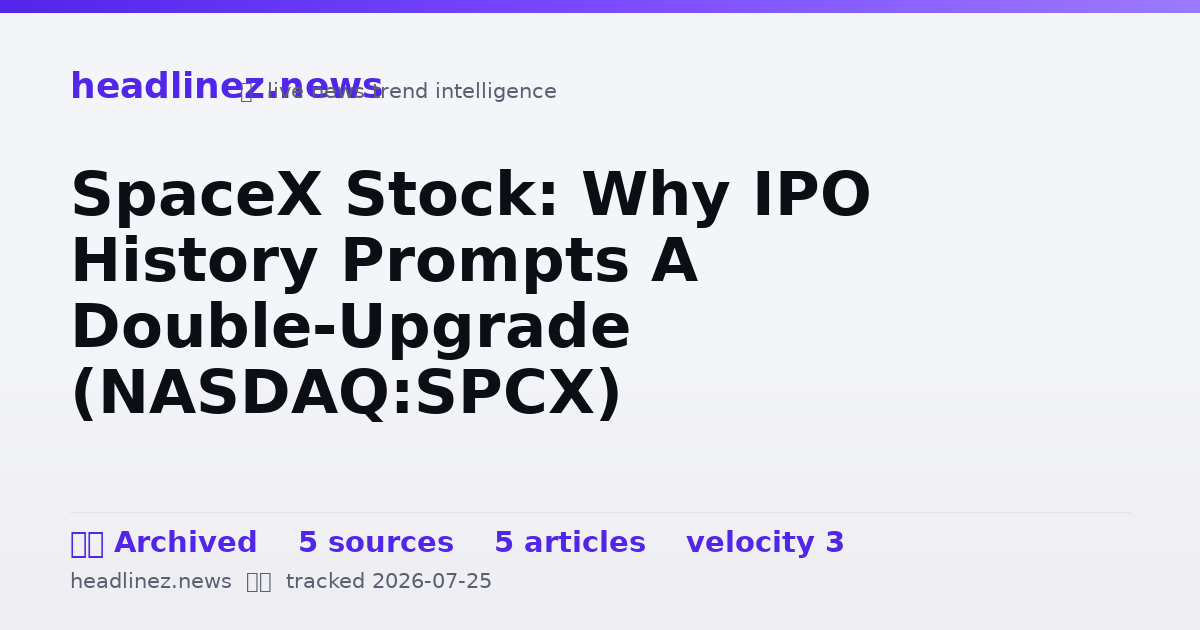 Visual summary for SpaceX Stock: Why IPO History Prompts A Double-Upgrade (NASDAQ:SPCX)
