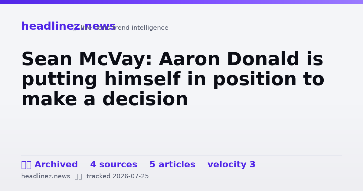 Visual summary for Sean McVay: Aaron Donald is putting himself in position to make a decision