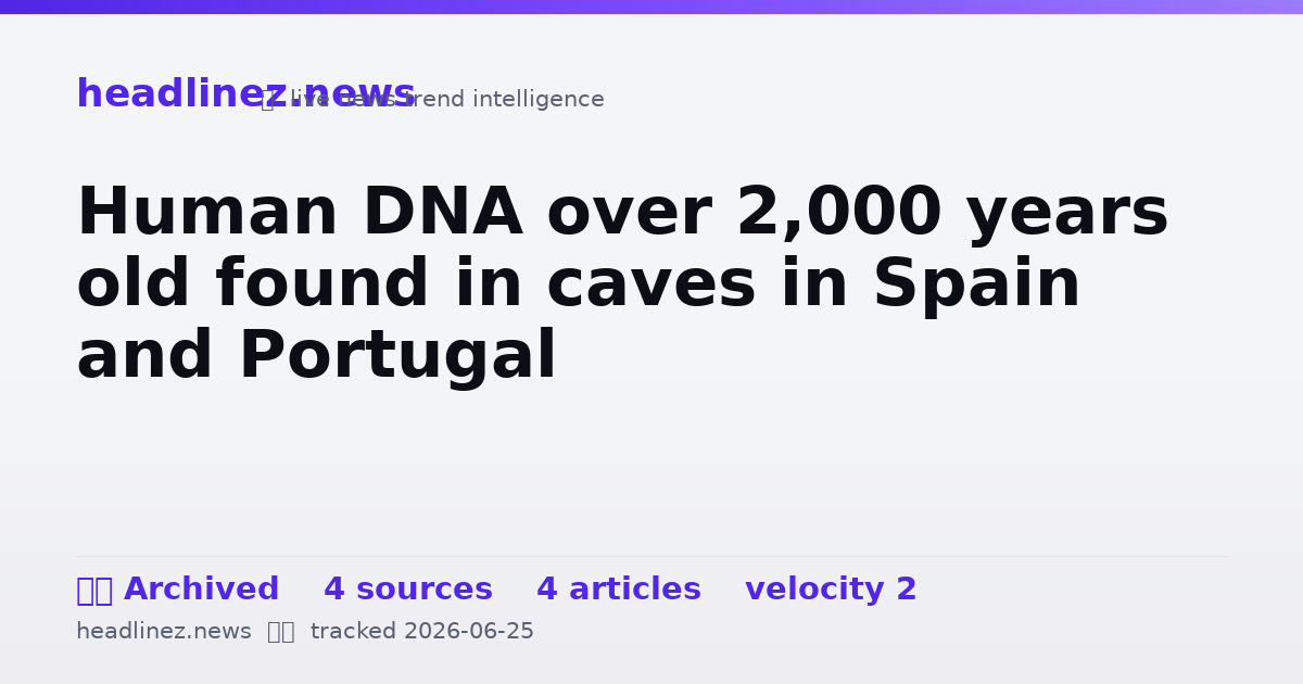 Visual summary for Human DNA over 2,000 years old found in caves in Spain and Portugal