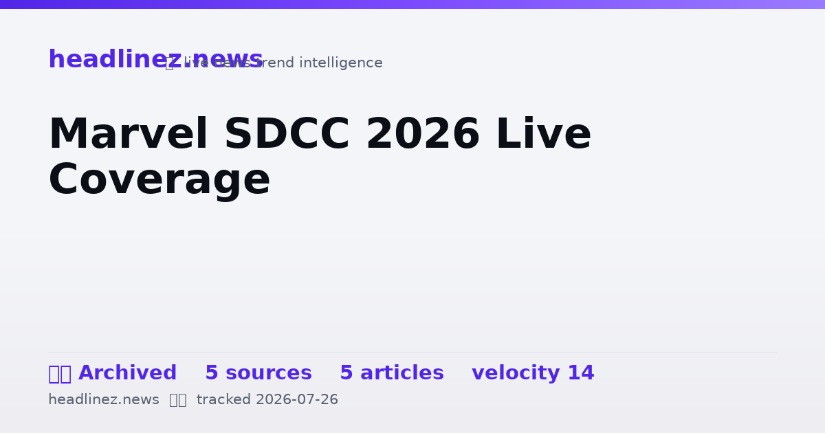 Visual summary for Marvel SDCC 2026 Live Coverage