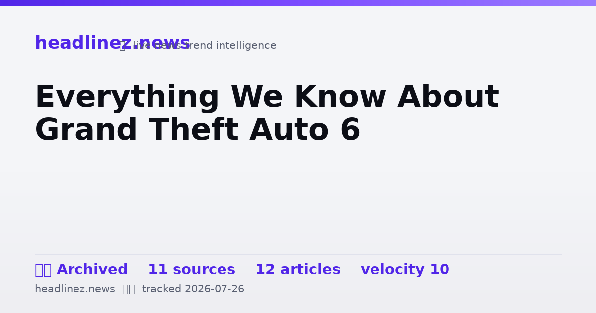 Visual summary for Everything We Know About Grand Theft Auto 6