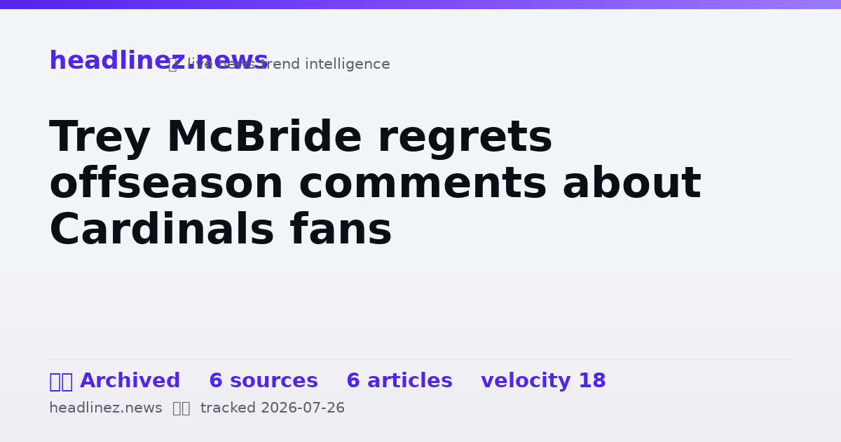 Visual summary for Trey McBride regrets offseason comments about Cardinals fans