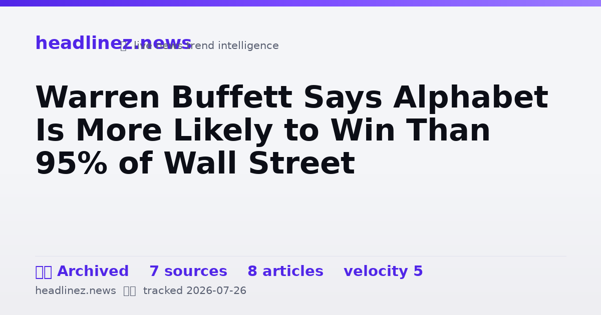 Visual summary for Warren Buffett Says Alphabet Is More Likely to Win Than 95% of Wall Street