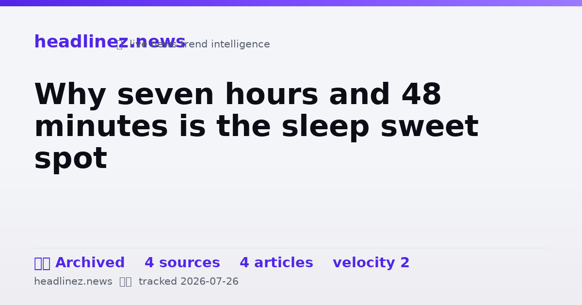 Visual summary for Why seven hours and 48 minutes is the sleep sweet spot