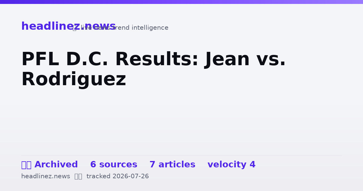 Visual summary for PFL D.C. Results: Jean vs. Rodriguez
