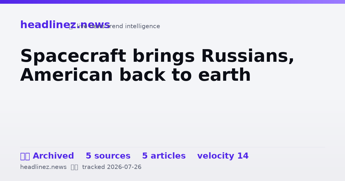 Visual summary for Spacecraft brings Russians, American back to earth