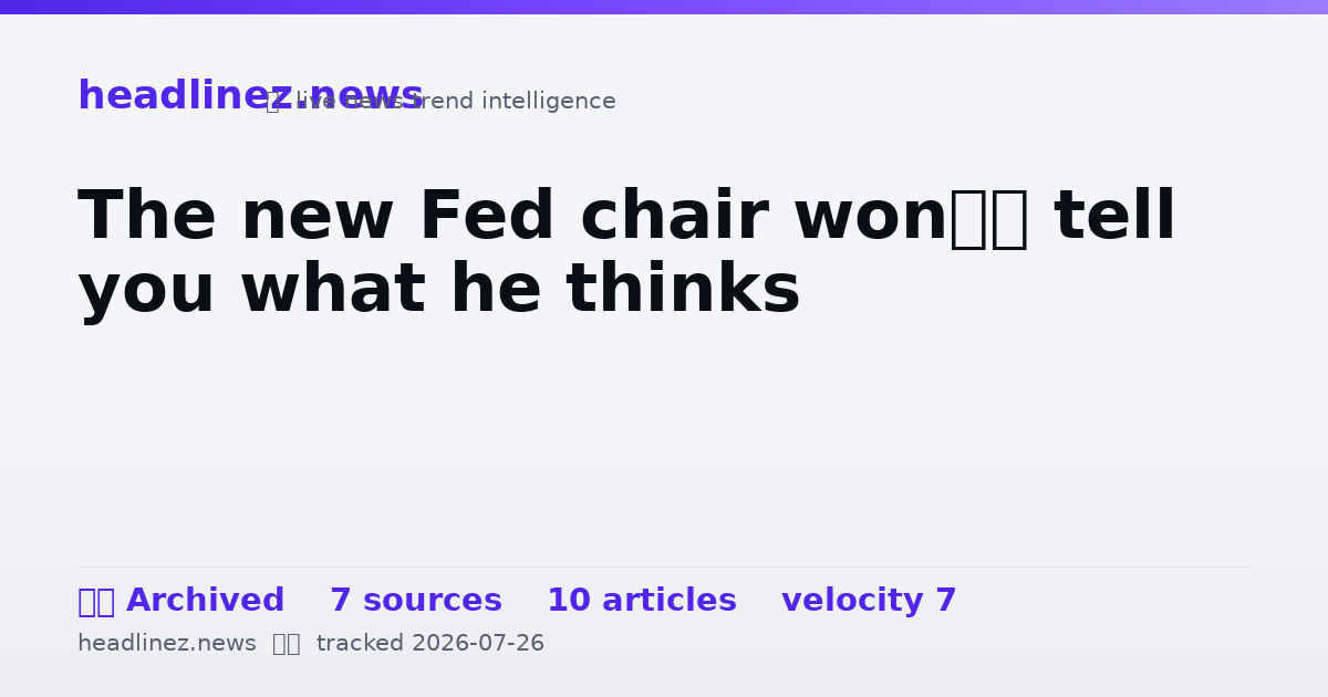 Visual summary for The new Fed chair won’t tell you what he thinks